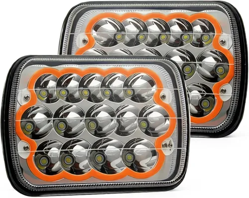 Miniatura 10 de CO LIGHT Faros delanteros LED rectangulares de 7 x 6, 5 x 7, haz alto/bajo, faros delanteros sellados compatibles con Cherokee XJ Wrangler YJ