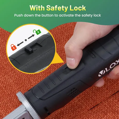 Miniatura 3 de VLOXO Tijeras eléctricas rotativas de tela sin cable, tijeras eléctricas recargables para cuero con bloqueo de seguridad, cortador de múltiples