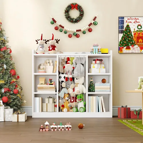Miniatura 7 de Zoológico de animales de peluche para niños pequeños, organizador de almacenamiento de juguetes para sala de juegos, organizador y almacenamiento