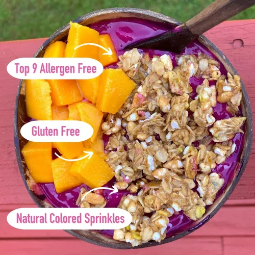 Miniatura 5 de Safe + Fair - Granola de Pastel de Cumpleaños, sin gluten, vegano y a base de plantas con chispitas naturales, 0g de grasas trans, sin OGM, kosher