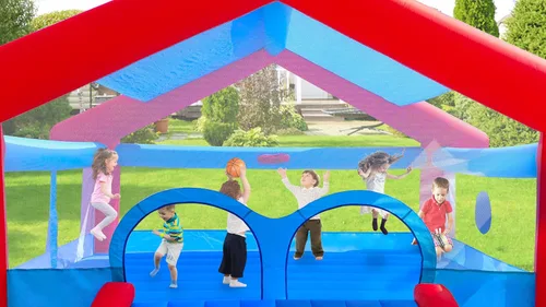 Miniatura 3 de WELLFUNTIME Casa Saltarina Inflable, Gran Tienda con Sombra, Castillo Saltarín con Inflador, 5.45 m L x 4.51 m A x 2.99 m H, Saltarín para 6 Niños