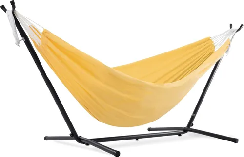 Miniatura 13 de Vivere Hamaca doble con soporte de acero que ahorra espacio, 450 libras de capacidad, incluye bolsa de transporte prémium, natural