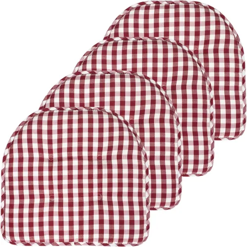 Miniatura 102 de Sweet Home Collection - Cojín de espuma viscoelástica para silla con capitoné, antideslizante, parte trasera de goma, en forma de U, 17 x 16 Piel