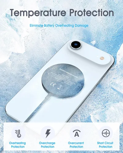 Miniatura 4 de WRVVR Paquete de 2 cargadores magnéticos para Apple Mag-Safe, cargador inalámbrico magnético para iPhone 17/17 Pro/17 Pro Max/Air/16 15 14 13 12 Pro