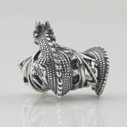 Miniatura 3 de Abalorio de plata de ley con diseño de dragón de fuego de hielo para Pandora y pulseras y collares similares