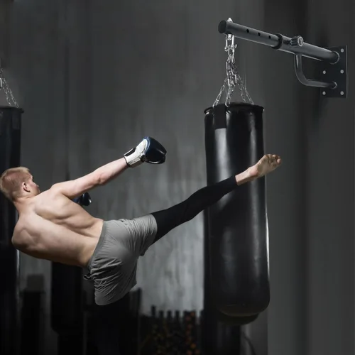Miniatura 5 de Soporte de pared para bolsa pesada: Percha ajustable para saco de boxeo con rotación de 360 grados, soporte para bolsa de boxeo resistente