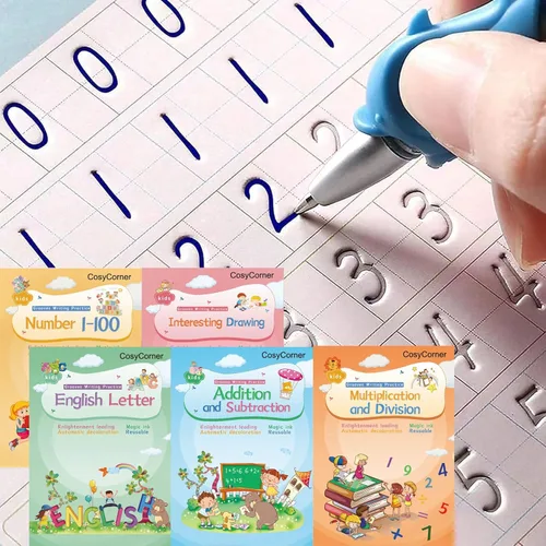 CosyCorner Libros de escritura mágica, práctica de escritura a mano, cuaderno mágico, ayuda para escribir a mano, bolígrafo mágico, libro de copias