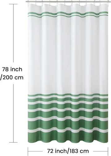 Miniatura 20 de Cortinas de Ducha Negras, Cortinas de Ducha de Poliéster Impermeable con Rayas Horizontales Degradadas en Blanco y Negro Modernas para Baño, 72x72