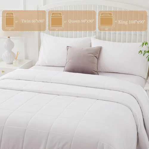 Miniatura 9 de COMFLIVE - Manta con relleno alternativo - Manta acolchada de microfibra tamaño King con borde satinado, mantas de cama para todas las estaciones