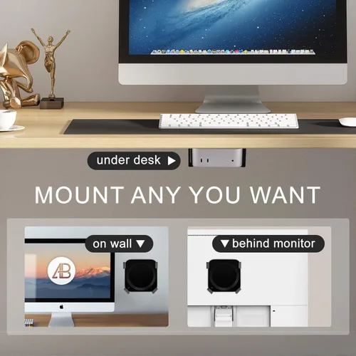 Miniatura 7 de IFCASE Soporte para Mac mini M4/M4 Pro 2024, debajo del escritorio, pared, monitor trasero VESA soporte de montaje con disipación de calor y diseño