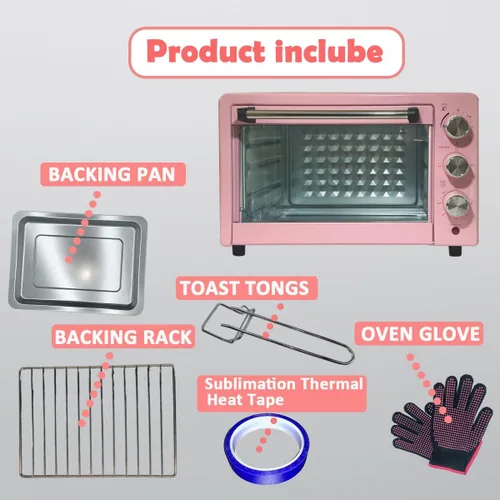 Miniatura 4 de KAVIAT Máquina de horno de sublimación con cinta térmica, guantes, horno de convección de 1500 W 22L 110 V para sublimación en blanco, tazas, vasos