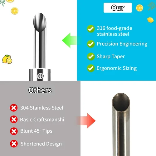 Miniatura 3 de Paquete de 1 perforador de acero inoxidable 316 para tapas de plástico, vasos de limonada, perforador de agujero afilado de limonada
