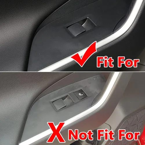 Miniatura 2 de ruihe 4 piezas de fibra de carbono color coche interior puerta ventana ventana panel cubierta ajuste ajuste para Toyota RAV4 2019 2020 2021 2022