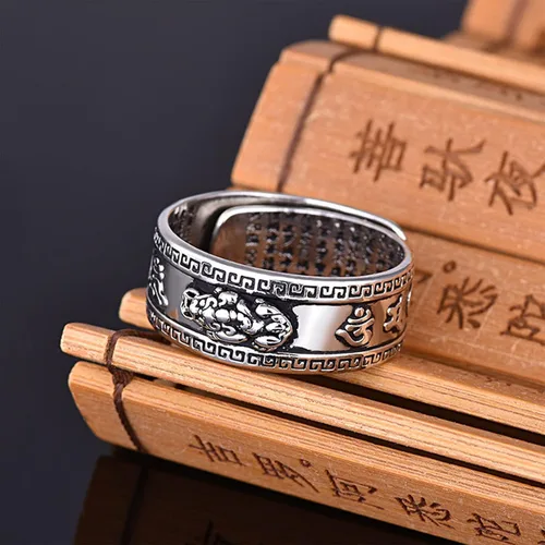 Miniatura 4 de Anillo Feng Shui Pixiu Mantra Para - Anillo Ajustable Pixiu Mantra De La Suerte