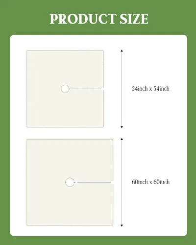 Miniatura 6 de QueenKer Mantel de exterior verde oliva con agujero para sombrilla y cremallera, mantel de color sólido para mesas cuadradas, colección de mesa