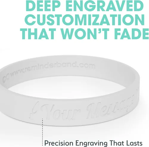 Miniatura 98 de Reminderband - Pulsera clásica de silicona 100% personalizada – Pulsera de goma de silicona personalizada – Personalizable, eventos, regalos, apoyo