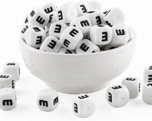 Miniatura 11 de Cuentas de silicona de corazón cuadrado blanco de 0.472 pulgadas, 20 cuentas de silicona con números de corazón para hacer llaveros, ideal