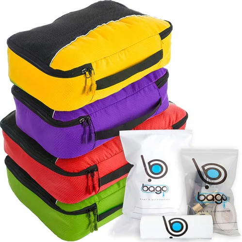 Bago Cubos de embalaje para maletas y bolsas de viaje, juego de 7 bolsas organizadoras de equipaje y maleta, cubos de compresión para organizador de