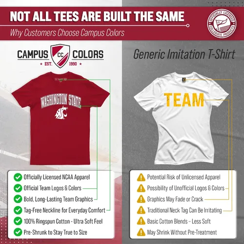 Miniatura 127 de Campus Colors NCAA - Camiseta de algodón para adulto, unisex, para el día del juego Azul marino