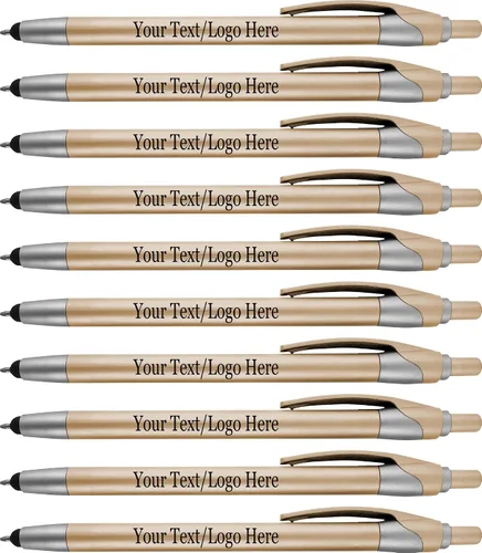 Miniatura 17 de Paquete de 300 bolígrafos personalizados con logotipo o texto, para marketing, fiestas y eventos, lápiz capacitivo 2 en 1 y bolígrafo compatible