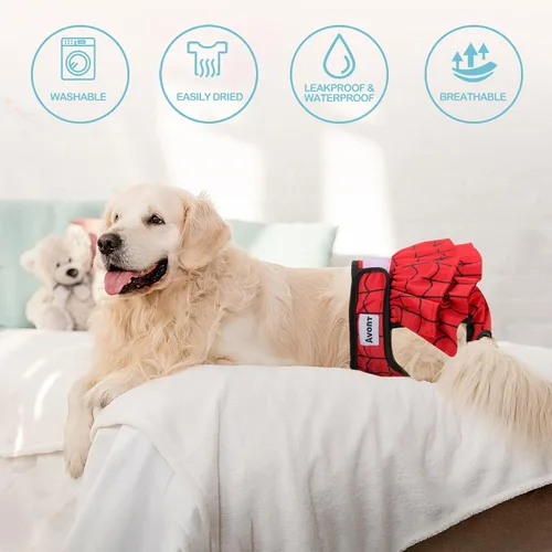 Miniatura 3 de Avont Paquete de 3 Pañales Lavables para Perras Hembras, Pañales Reutilizables para el Período/Cobertura para Perritas en Ciclo de Celo