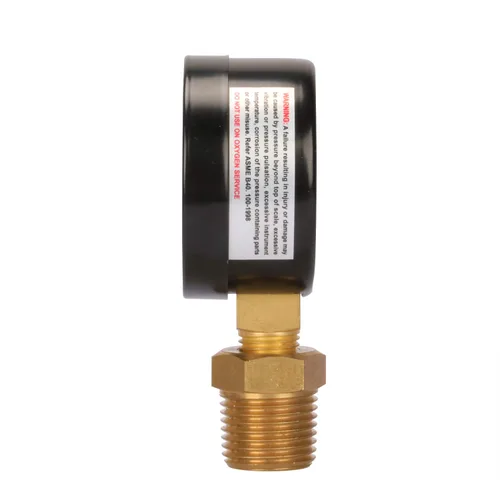 Miniatura 5 de MEASUREMAN Medidor de presión de pozo de 2 pulgadas, 0-100 psi/bar, macho NPT de 1/4 pulgadas con adaptador NPT de 1/2 pulgadas, precisión de 3-2-3%