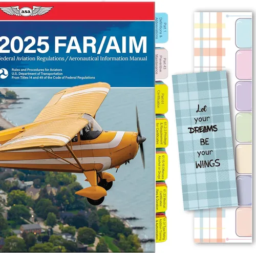 Pestañas actualizadas para FAR/AIM 2025 (con números de página) y FAA para piloto privado - VFR - 80 pestañas en total con 12 pestañas de índice en