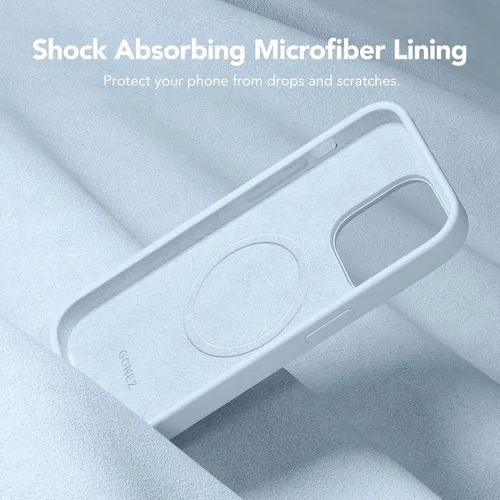 Miniatura 6 de GONEZ Funda de silicona para iPhone 14 Pro Max, compatible con MagSafe, con protector de pantalla + protector de lente de cámara, silicona líquida a