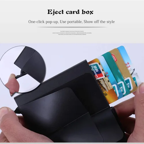 Miniatura 2 de AINAAN Soporte para tarjetas de crédito, protector de bolsillo frontal, diseño desplegable de aluminio para sostener 7