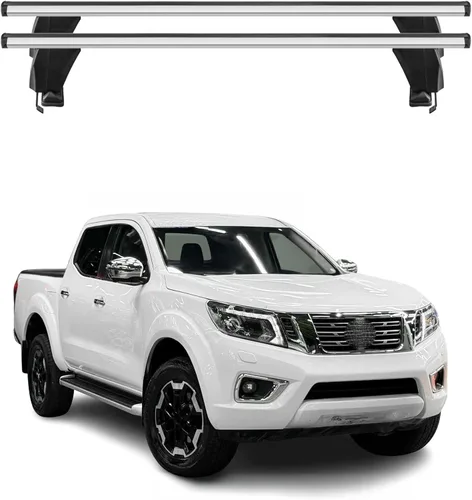 Miniatura 11 de OMAC Barras transversales superiores para Nissan NP300 Navara 2016-2020 de aluminio negro antirrobo para viajes, kayak, canoa, surf, esquí