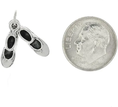 Miniatura 2 de LGU Abalorio de plata de ley oxidada, 3D, para zapatos de baile
