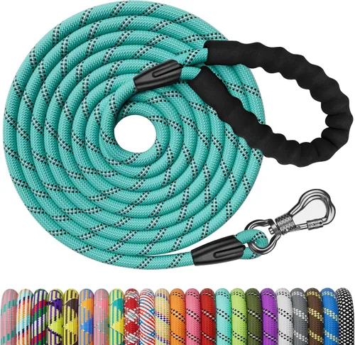Miniatura 23 de NTR Correa Larga para Entrenamiento de Perros, Correas de Perro de 100 Pies para Perros de Razas Grandes con Gancho Giratorio Bloqueable y Mango