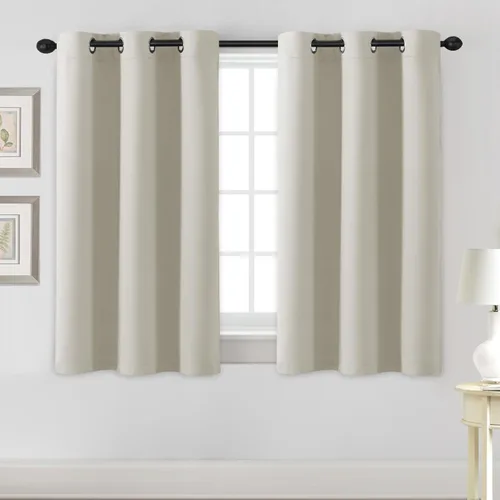 H.VERSAILTEX Cortinas opacas para dormitorio, con aislamiento térmico para oscurecer la habitación, cortinas de sala de estar, 45 pulgadas de largo,