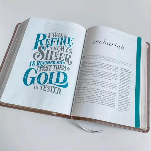 Miniatura 6 de CSB, She Reads Truth Bible, oro rosa, con letras a mano y grabado, grabado de nombre personalizado disponible, regalo personalizado para cumpleaños