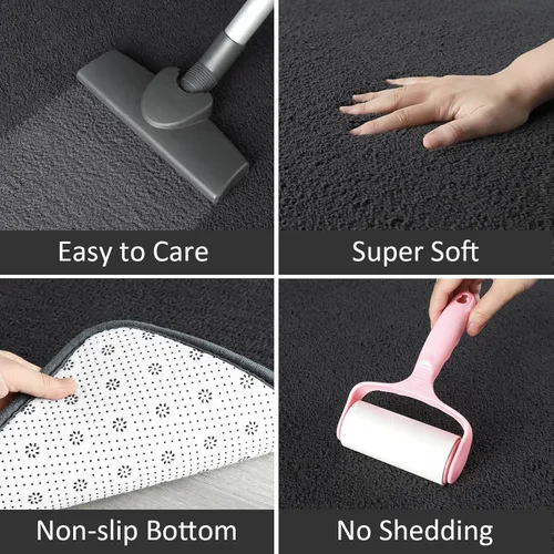 Miniatura 3 de AROGAN Alfombra Shag de Pasillo de 2 x 4 pies para pasillos, alfombras lavables con espuma viscoelástica para dormitorio, entrada