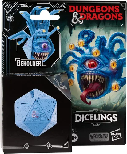 Dungeons & Dragons Dicelings Azul Beholder Figuras de Acción Transformables de Dados Gigantes d20 de Monstruos Coleccionables para Juegos de Rol