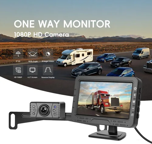 Cámara de respaldo para camión, automóvil, IP68, impermeable, visión nocturna, líneas de rejilla para automóviles, caravanas, camiones, tractores,