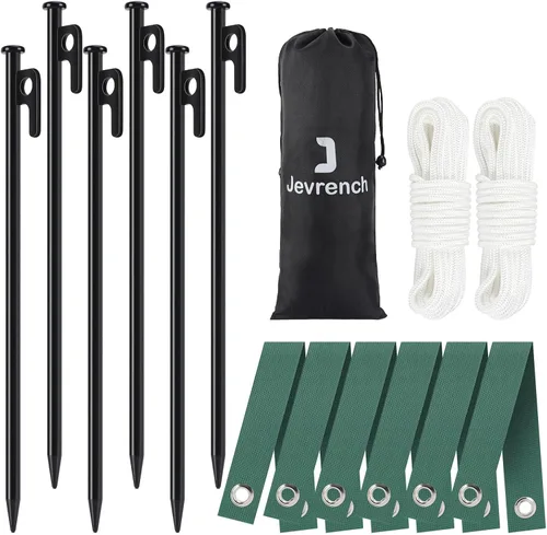 Miniatura 8 de Kits de estacas para árboles, estacas de árbol resistentes y kits de soporte para árboles jóvenes contra el mal tiempo, 3 estacas para árboles, 3