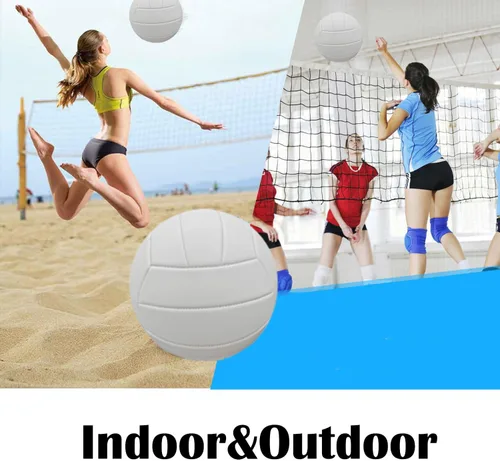 Miniatura 6 de ABAJI Voleibol tamaño oficial PVC más grueso color puro con bomba impermeable diseño anti-explosión práctica de entrenamiento interior al aire libre