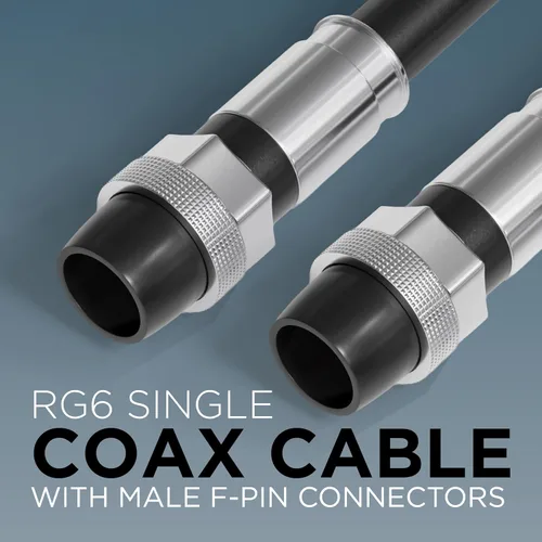 Miniatura 2 de THE CIMPLE CO - Cable coaxial RG6 de 1 pie para exteriores - Cable coaxial doble blindado para interiores y exteriores para antenas de TV vía