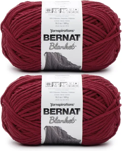 Miniatura 16 de Bernat - Estambre para mantas súper esponjoso acrílico, 2 paquetes de 300g/10.5 onzas, #6, chenilla gruesa de peso pesado para tejer y crochet