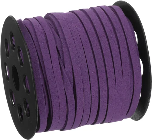 Miniatura 21 de uxcell Cordón de gamuza, 49.21 yardas, 0.197 in, cuerda plana de hilo de cuero para bolso, bolso, cordones de zapatos, manualidades, fabricación