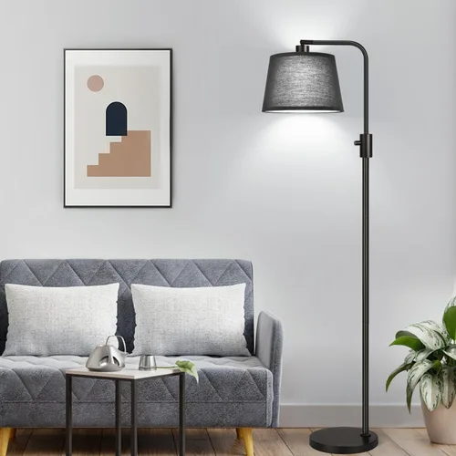 Miniatura 6 de Nintiue [Actualizada] Lámpara de pie regulable, bombilla LED Edison de 1000 lúmenes incluida, pantalla negra, lámpara de pie alta moderna de arco