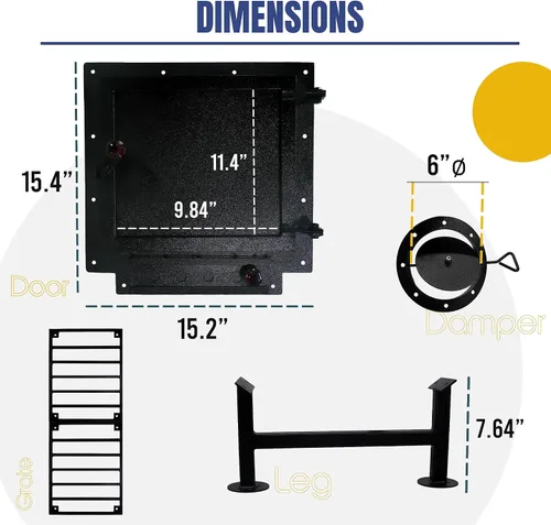 Miniatura 2 de Kit de estufa de leña de barril, perfecto para barril de metal de barril de 30 a 55 galones, con kits de estufa de barril de rejilla de barril