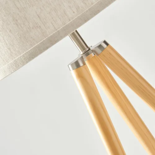 Miniatura 5 de Lámpara de pie Emma de trípode de Brightech. Diseño clásico para salas de estar contemporáneas o tradicionales. Iluminación ambiental suave., Madera