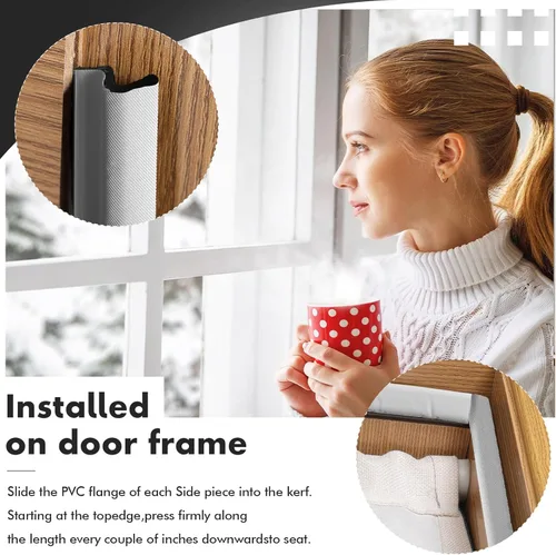 Miniatura 6 de BBTO Burlete Sellador de Puerta Exterior Burlete para Ventana en Forma de V Espuma Kerf Bloqueador de Espacios de Puerta de Garaje Insonorización
