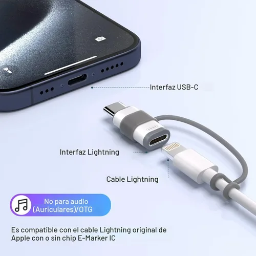 Miniatura 3 de Thousover Paquete de 4 adaptadores Lightning a USB C para iPhone 15/16/17 Pro/17 Pro Max, para cargador de iPhone 17/16, accesorios 17/16, carga