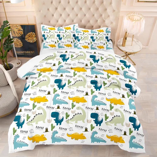Miniatura 7 de NINENINE - Juego de edredón de ciervos camuflados - Tamaño individual, ropa de cama temática occidental de bosque con bandera americana para niños