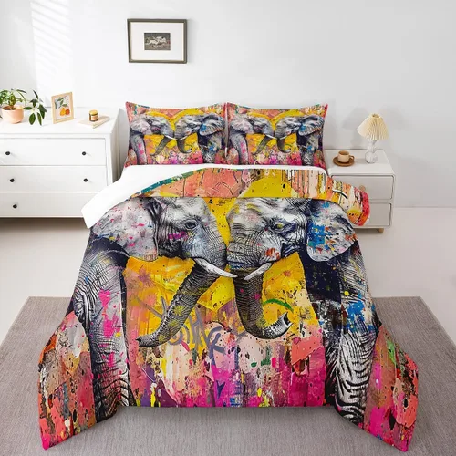 Miniatura 17 de Juego de edredón estampado de ovejas, juego de ropa de cama vintage de granja para niños, niñas, mujeres, adultos, parejas, ovejas, juego de edredón