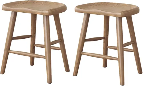 Miniatura 12 de Juego de sillas de comedor de madera, silla de comedor moderna, sillas de cocina de granja, taburete de vestíbulo, silla sin brazos para cocina